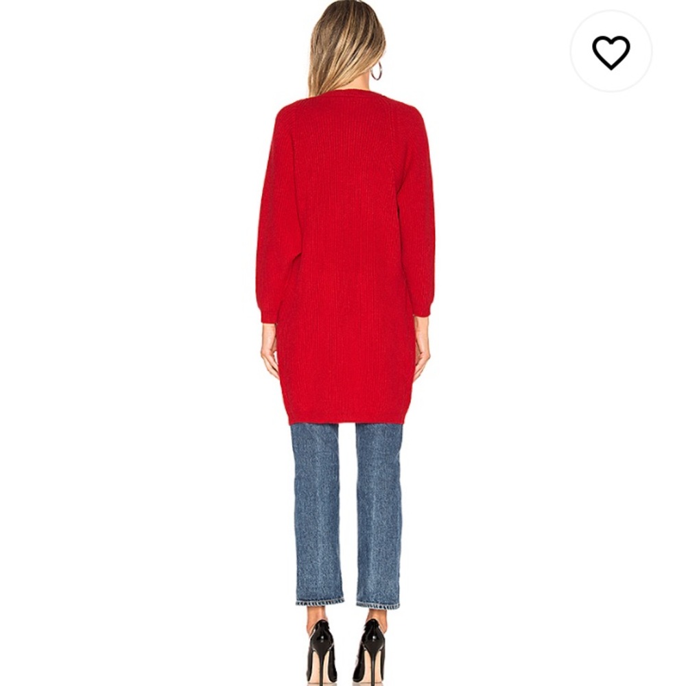Lovers + Friends Red Ribbed Open Front Cardigan - Picture 3 of 12